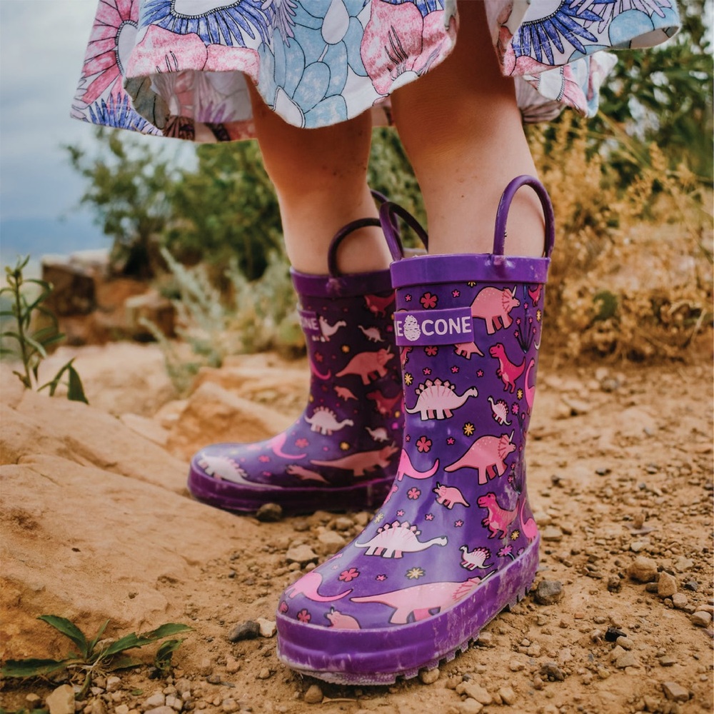 NWT Lone Cone Pink Dinosaurs Rain Boot Size 5